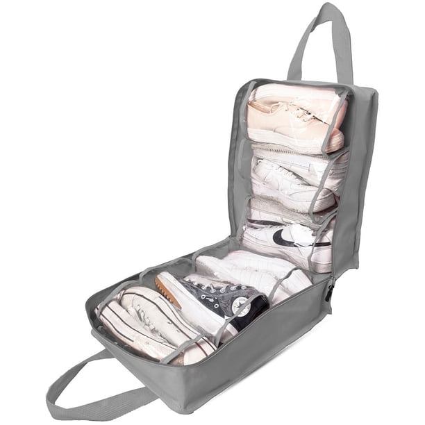 Bolsa organizadora portátil HeguSun Travel para 6 pares, color gris