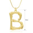 thumbnail image 3 of SuperJeweler B Initial Necklace In Gold, Bamboo Style, All Letters Available, Free 18 Inch Snake Chain, For Women, 3 of 5