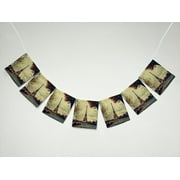 GCKG Paris Eiffel Tower Paris Landmark City of Love Maple Tree Leaves Banner Bunting Garland Flag Sign for Home Family Party Decoration