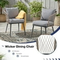 thumbnail image 5 of OC Orange-Casual Outdoor Dining Chair, All-Weather Wicker patio Dining Chair, Rattan Armchair Seating with Cushion, Set of 4, Beige Wicker, 5 of 5