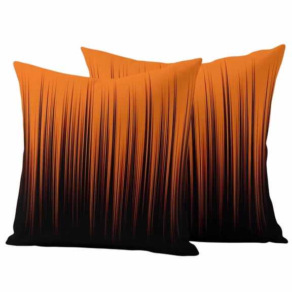 Outdoor Waterproof Pillow Covers Orange and Black Striped Art Decorative Throw Pillow Protectors,Pillowcase Cushion Cases for Patio Sofa Garden Couch,16x16in,Pack of 2