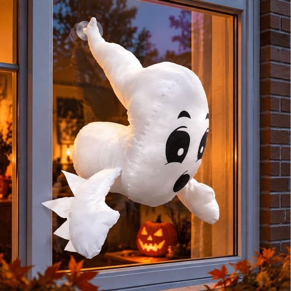 Gamexcel Halloween Window Ghost Decoration, Stuffed Window Crasher Ghost with Suction Cups for Halloween Haunted House Party Decor