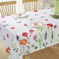thumbnail image 4 of Spring Summer Table Cloth 60x84 Inch,Floral Butterfly Stain Resistant Fabric Tablecloth,Red Blue Flower Spill Proof Wrinkle Free Polyester Table Cover for Outdoor Picnic Dinning, 4 of 6