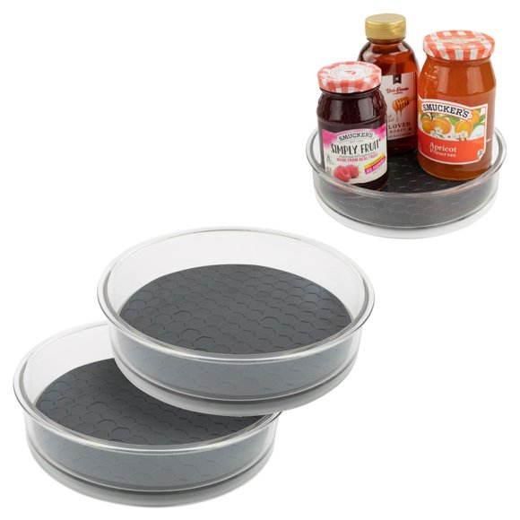 Spectrum Lazy Susan Organizador Hexa Redondo Pequeño (Paquete De 2) – Plato Giratorio Lazy Susan Para Gabinete, Refrigerador, Despensa, Mesa Y Estante – Organización Y Almacenamiento Giratorios Y Gira