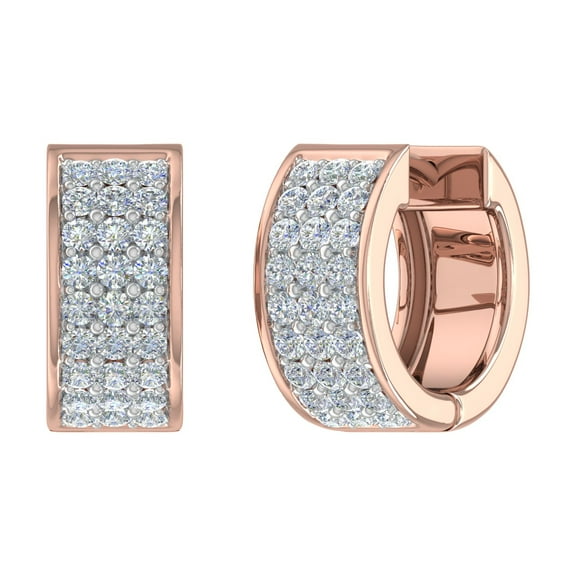 1/2 Carat Diamond Huggies Earrings in 10K Rose Gold