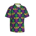 thumbnail image 2 of Kll Men'S Hawaiian Shirt Short Sleeve Button Down Beach Shirts-Mardi Gras Carnival3, 2 of 8