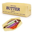 thumbnail image 2 of Butter Pencil Case, Cute Pencil Pouch for Girls, Soft PU Butter Shape Pencil Bag with Large Capacity Pen Organizer for School Supplies and Desk Storage, 2 of 6