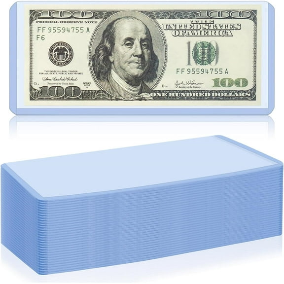 NOGIS 24 Pack Hard Plastic Clear Money Holder, 6.9" x 2.95", Waterproof Currency Sleeves Dollar Bill Display Protector Organizer Case Supplies for Collectors