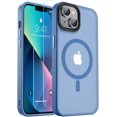 thumbnail image 1 of KOMI Magnetic for iPhone 13 Case, [Compatible with MagSafe][10 FT Military Grade Drop Protection] [2+Tempered Glass Screen Protector] Non-Slip Heavy Duty Full-Body Shockproof Phone Case, Sky Blue, 1 of 4