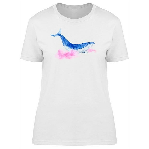Whale Swimming On Pink Clouds Tee Women's -Image by Shutterstock