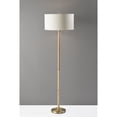 thumbnail image 3 of Adesso Madeline Floor Lamp, Natural RubberWood Base & Antique Brass, Wood Base, Off-White Textured Fabric Shade, 3 of 7