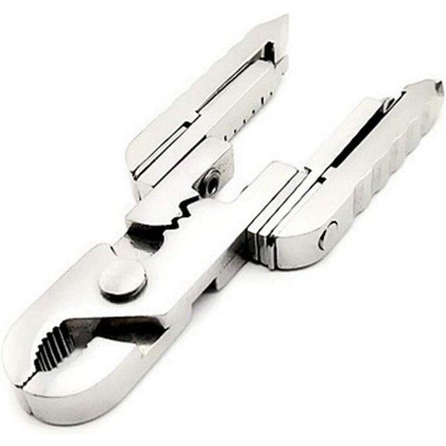 Mini herramienta multiusos para arrugas, herramienta multiusos para espinillas, 15 en 1, cuchillo utilitario portátil de acero inoxidable, destornillador combinado para exteriores, abrebotellas y reparación de pelacables esquí esquí Gafas de esquí