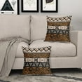 thumbnail image 6 of African Print Pillow Covers 20x20 Inch Set of 2, Brown Black Ethnic Style Boho Decorative Throw Pillow Cases Modern Cushion Covers Bohemian Decoration Gift Farmhouse Sofa Couch Bed Decor, 6 of 6