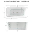 thumbnail image 3 of FerdY Maui 67" Acrylic Freestanding Soaking Bathtub with Brushed Nickel Drain, White, F02563BN, 3 of 7