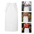 thumbnail image 5 of WEUVEB White Polyester Chef Waist Apron with Adjustable Strap and Handy Pocket, Ideal for Cooking, Baking, Restaurant, and Home Kitchen Use, 5 of 8