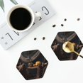thumbnail image 4 of Yiaed Modern Skull Sisters Print Leather Coasters for Drinks - Cup Coasters Coffee Table Kitchen Table Bar, Home & Office Gifts Handmade Drink Coasters-Hexagon, 4 of 6