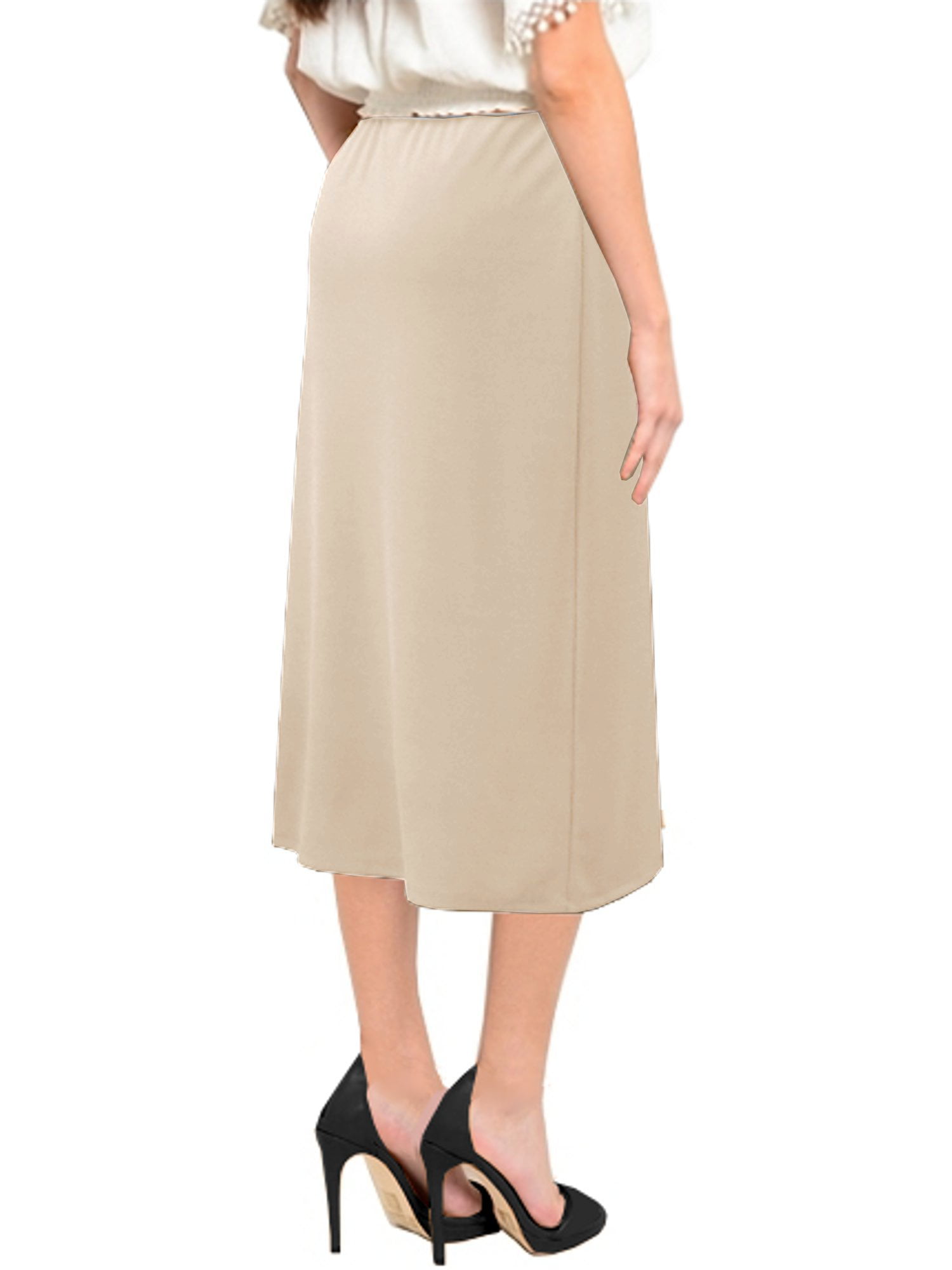 Baby'O Women's Basic Modest 26 Below The Knee Length Stretch Knit Straight Skirt 