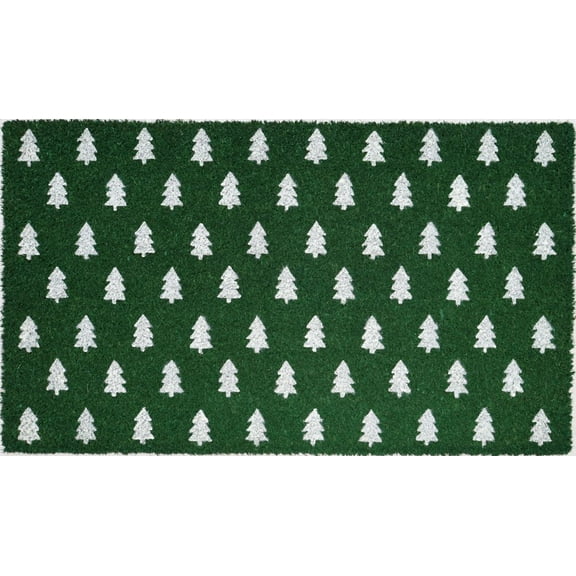 Holiday Time Green Pine Tree Coir Fiber Doormat 18"x30"