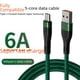 thumbnail image 4 of Cable de datos de 6 A, 100 W, carga súper rápida para teléfono móvil trenzado tipo C Apple Android, cable de carga flash PD, 4 of 4