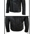 thumbnail image 6 of SouthBeachLeather Men's Black Brown Retro Vintage Quilted Designer Biker Leather Jacket (Medium, Black), 6 of 8