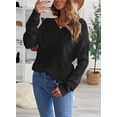 thumbnail image 4 of HOTAPEI V Neck Sweaters for Women Elegant Crochet Hollow Out Top Long Sleeve Sweaters Solid Color Pullover Sweater Knit Tops, 4 of 5