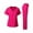 Hot Pink_Z14^912, variant on Fabrcox V Neck Womens Plus Size Scrub Sets Loose Fit Scrubs Top and Wide Leg Pants Drawstring Pockets Nursing Working Scrubs Sets Hot Pink S