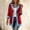 Red, variant on Women's Color Block Denim Trim Hoodie Cardigan, Lapel Full Button Long Sleeve Pocket Contrast Casual Jacket Red XL(XL)