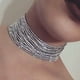 thumbnail image 5 of Gargantilla con diamantes de imitación, collar ancho y grueso, cadena para graduación, joyería elegante Plata, 5 of 8