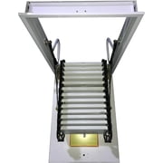 Telescoping Attic Pull Down Ceiling Ladder Folding Loft Stairs 31.5*35.4 Black and White 13 Steps