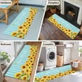 thumbnail image 5 of Runner Rug 2 x 6 Ft, Sunflower Washable Non-Slip Floor Mat for Kitchen Hallway/Entryway, Yellow Summer Botanical Blue Striped Farmhouse Long Kitchen Runner Area Rugs for Living Room, Low-Profile, 5 of 8