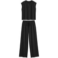 thumbnail image 3 of SUNBS Lounge Sets for Women 2 Piece Outfits Sweat Suit Casual Cap Henley Sleeve Summer Airport Travel Matching Vacation, 3 of 8