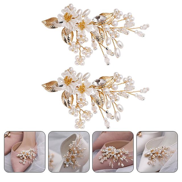 Venisymlis 1 par de hebillas para zapatos de novia, botones decorativos para zapatos, accesorios desmontables LingWen 8390611041502