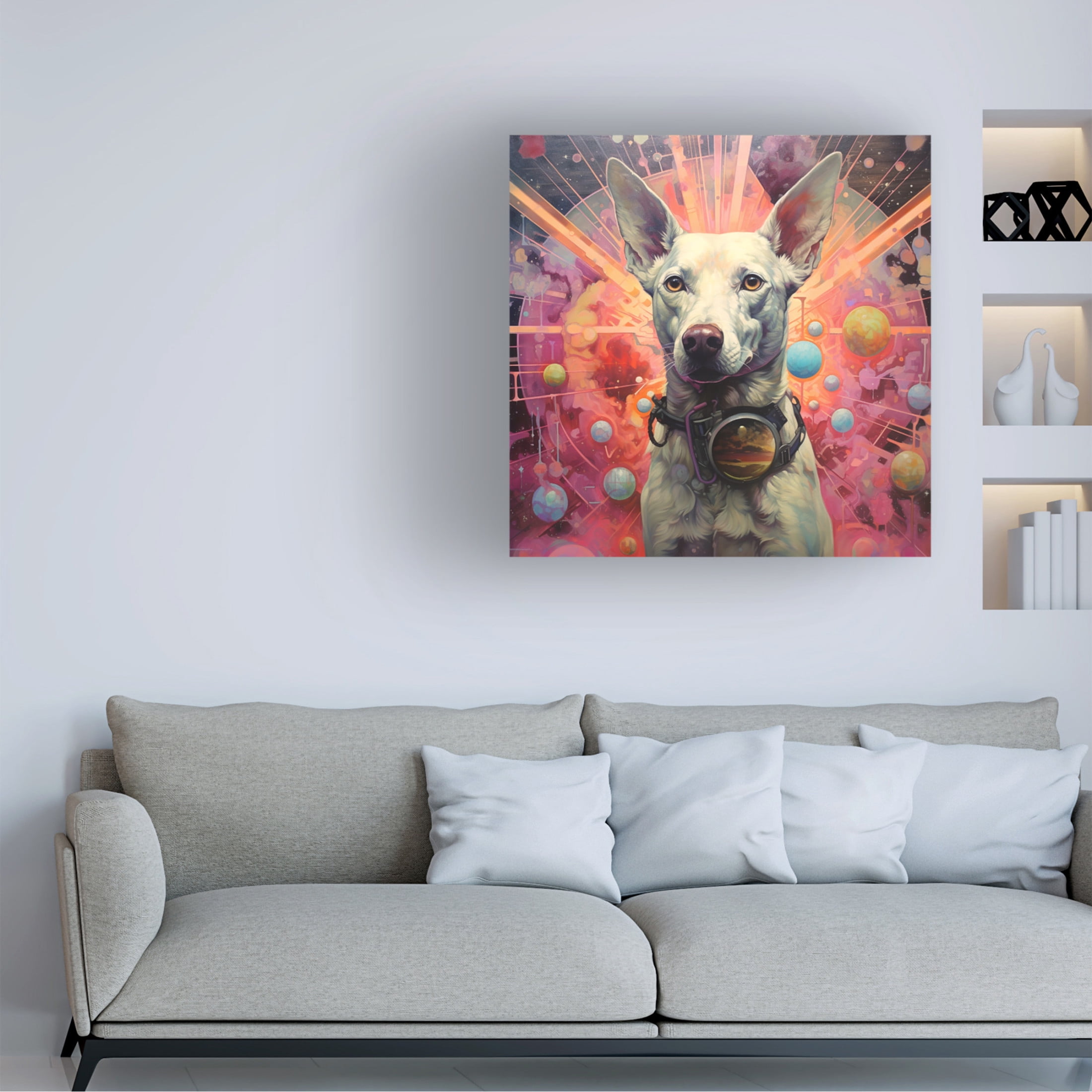Canvas Wall Art - Ray Heere 'Art Dog 7' Wall Art for Living Room, Bedroom, or Office Décor by Trademark Fine Art - 14 x 14 Inches