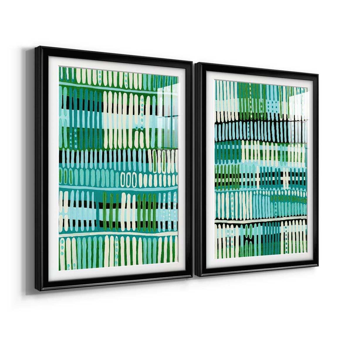 Wexford Home Teal Pattern I Premium Framed Print, 30.5" x 42.5" - Ready to Hang, Black (Set of 2)