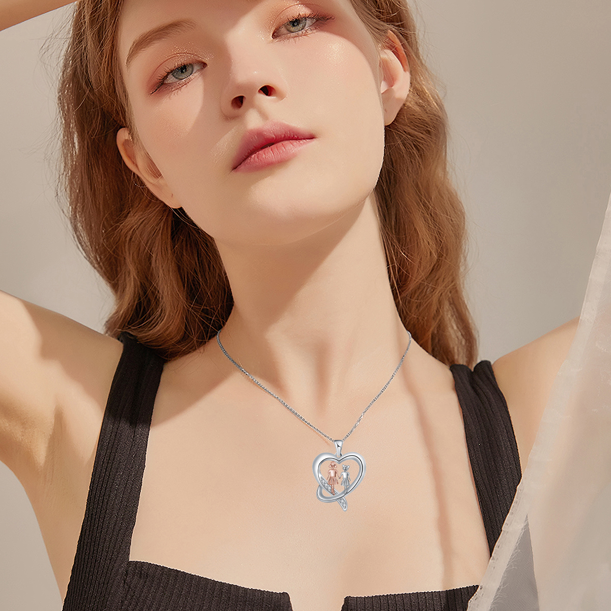 Mother's Day Gifts for Women, Sterling Silver Sisters Necklace with Zircon Jewelry Gift for Sisters