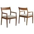 thumbnail image 5 of Modway Solara Fabric Wood Dining ArmchairsSet of 2 in Walnut Heathered Weave Beige, 5 of 10