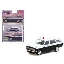 Datsun Bluebird 510 Wagon "Japan Police Car" Black and White "Global64" Series 1/64 Diecast Model by Tarmac Works