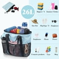 thumbnail image 5 of PASMAN Large Beach Bag with Zipper - 8 Pockets Sandproof Beach Tote Bag for Women,Foldable Lightweight Family Swim Bag Vacation, 5 of 9