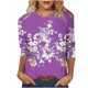 thumbnail image 2 of Fiudx Ofertas Flash Del Día Solo En Línea Blusa Holgada con Estampado de Pascua y Cuello Redondo Retro de Manga Tres Cuartos a La Moda para Mujer, 2 of 4