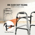 thumbnail image 2 of KFFKFF Collapsible Walker,Dual-Button Foldable Walkers with Eight-Stage Height Modification and Robust Handles, Featherweight Aluminum Ambulatory Aid for Seniors and Disabled, Supports up to 350 lbs, 2 of 9