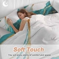 thumbnail image 5 of Aqua White Marble Bedding 3 Piece Duvet Cover Set Twin Size, Nature Marble Crack Yellow Lines Art Soft Microfiber Comforter Cover with Zipper Closure & Pillowcases, FadeResistant Quilt Cover, 5 of 9