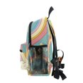 thumbnail image 4 of FORMRS School Backpack with Front Zippered Pocket 12" Student Travel Daypack, Retro Beige Rainbow, 4 of 6