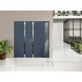 thumbnail image 4 of Front Exterior Prehung Steel Double Doors / Cynex 6777 Grey / Side Exterior Window / Stainless Inserts Single Modern Painted-W72+16" x H80"-Right-hand Inswing, 4 of 7