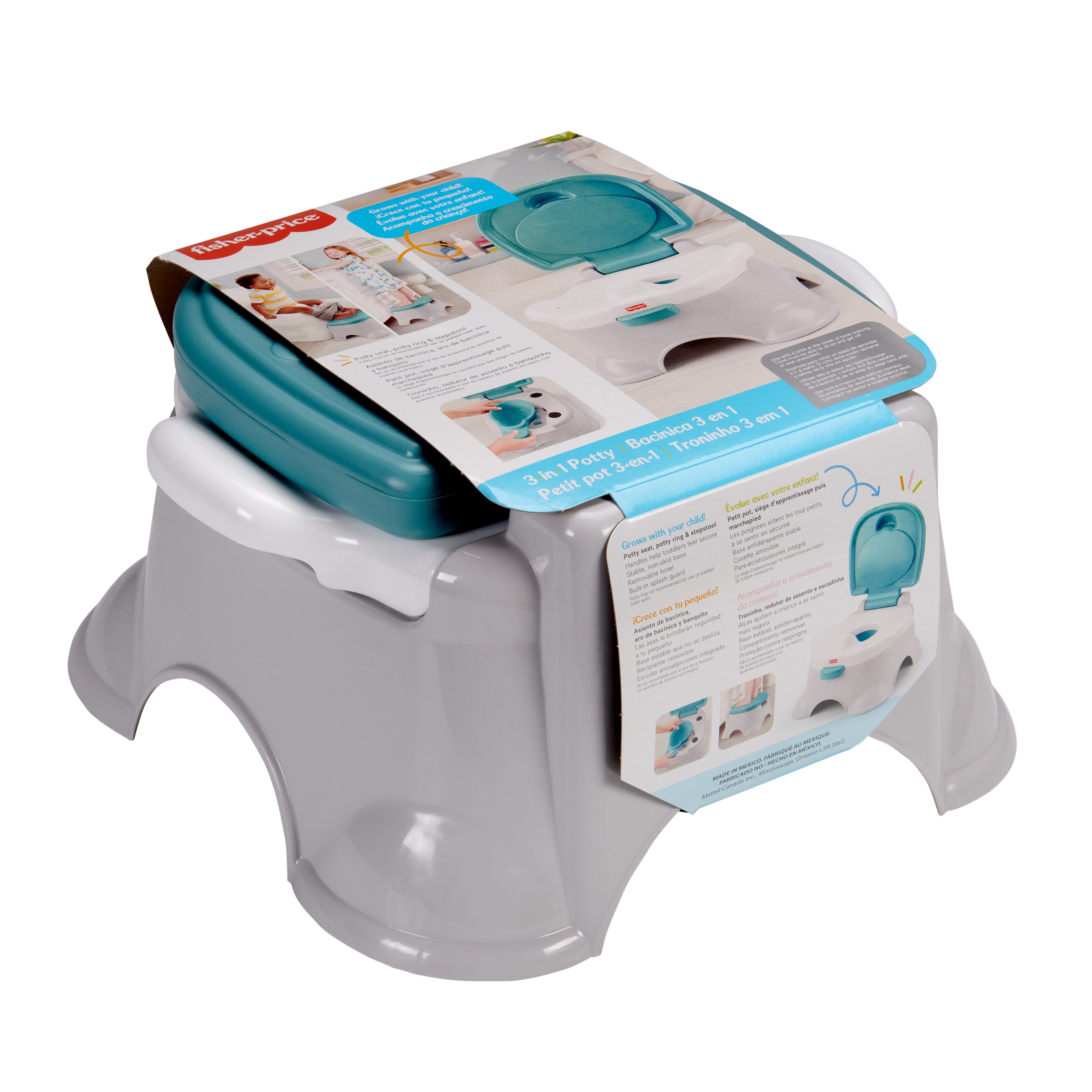 Fisher-Price 3-in-1 Toddler Toilet Training Potty Chair and Step Stool, with Removable Toilet Ring
