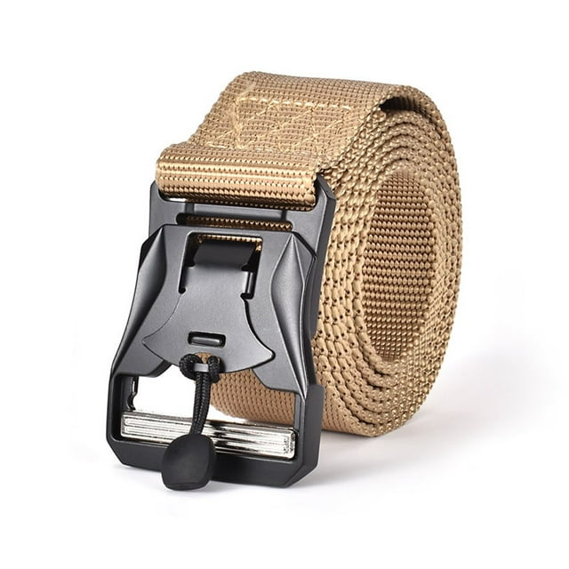 MesaSe Men Outdoor Belts Buckle Quick Release Auto-Lock Hiking Waistband Training Fishing Dressing Survival Rescue Webbing Rigger