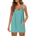 thumbnail image 2 of Women Tennis Dress Built in Shorts Adjustable Straps Hot Shot Mini Dress Athletic Workout Golf Dresses with Pockets, 2 of 6