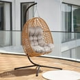 thumbnail image 3 of Egg Chair Cushion Replacement, Waterproof Hanging Basket Seat Cushion, U-Shape Swing Chair Cuhsion 37x49 Inches for Indoor Outdoor Patio Porch Furniture (Only Cushion), 3 of 7