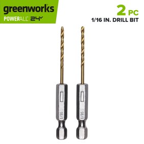 Greenworks 2PC 1/16" Titanium Drill Bit Set, PA52221A1