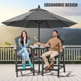 thumbnail image 5 of Tall Adirondack Chairs Set of 2 with Double Connecting Tray Patio Stools Weather Resistant for Outdoor Deck, Grey, 5 of 5
