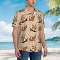 thumbnail image 5 of Xecao Cartoon Squirrel print Hawaiian shirt - a stylish short-sleeve button-down for men, perfect for casual beach and tropical outings., 5 of 9